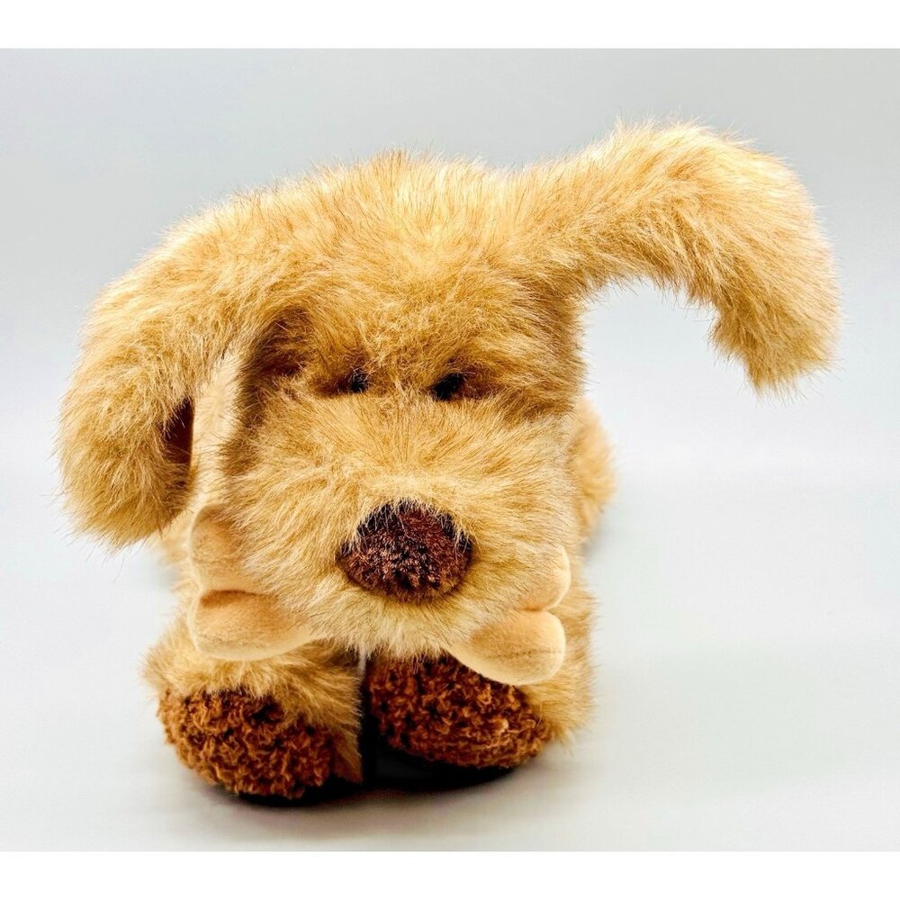 Gund Brown Terrier Dog with Bone in‎ Mouth Plush Big Ears 13 inch Stuffed Animal